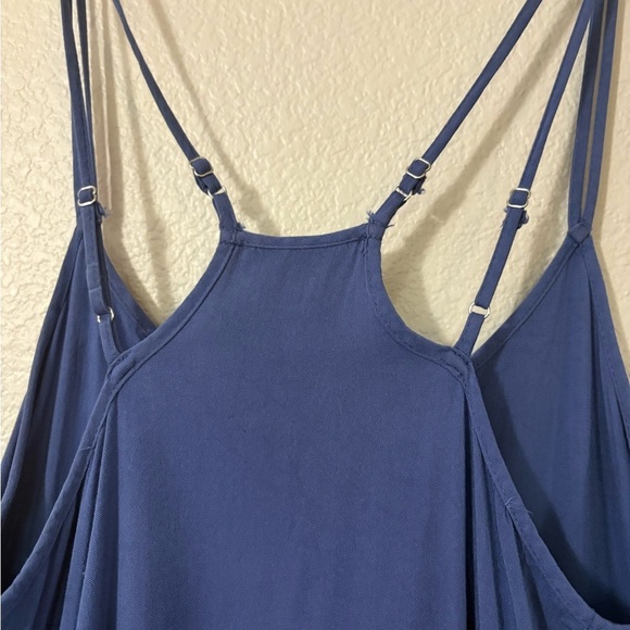 Free People Intimately Blue Handkerchief Frayed Hem. Double Shoulder Straps - Picture 5 of 12